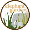 A round logo with an elephant and its baby.